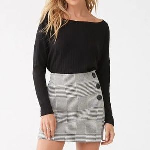 Brushed Ribbed Drop-Shoulder Top